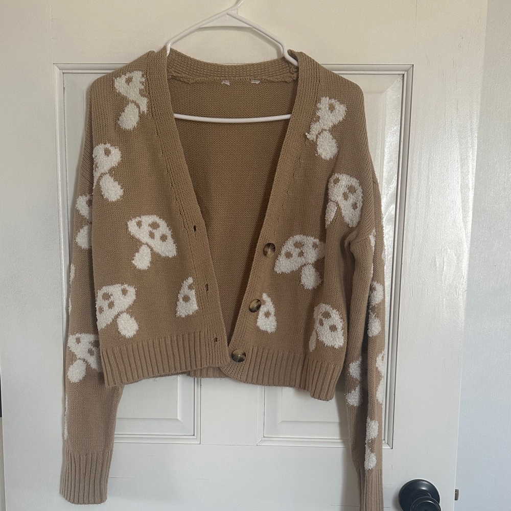 No Boundaries Brown Mushroom Cardigan